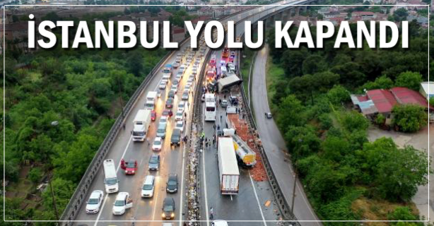 Zincirleme kaza; İstanbul yolu kapandı